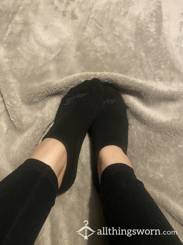 Sweaty Thick Black Ankle Socks