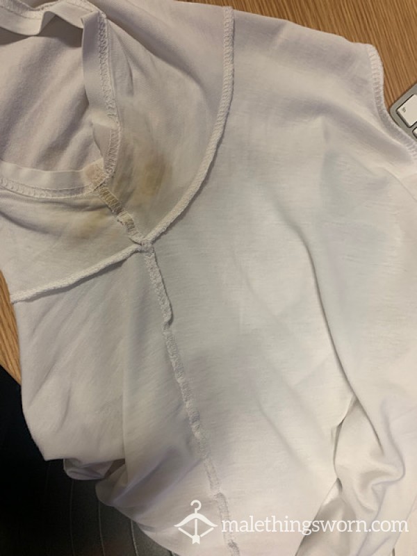 ^SOLD^ Sweaty Well Used Stinking White T-shirt