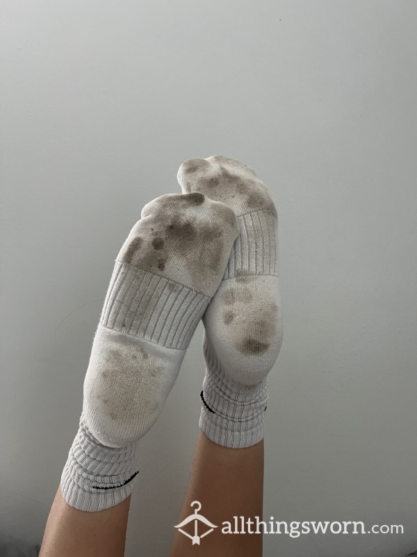 Sweaty Well-Worn White Socks