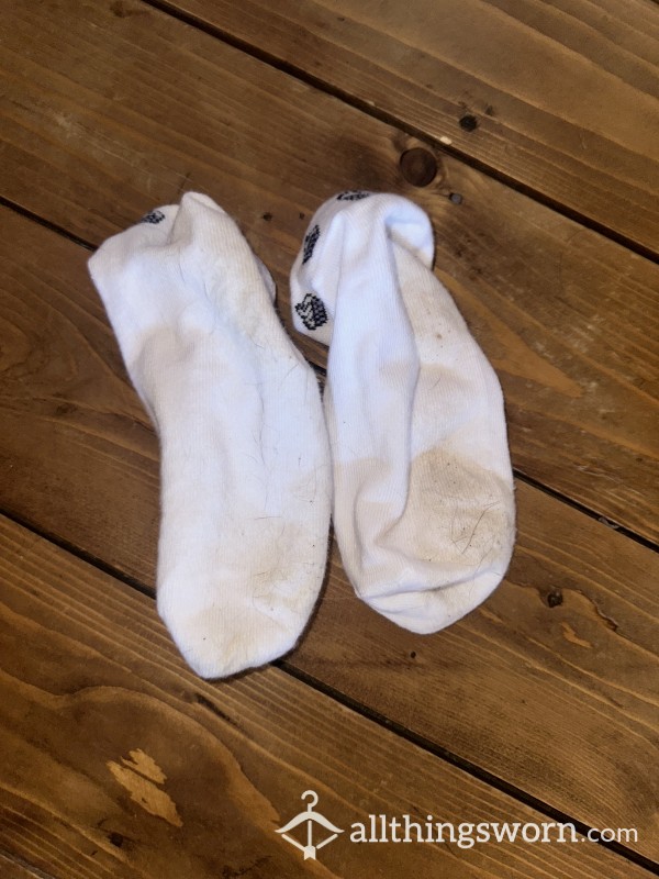 Sweaty White Ankle Socks 3 Day Wear