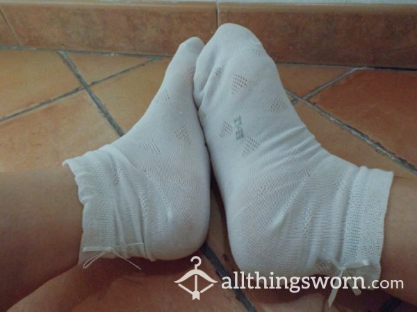 Sweaty White Cotton Socks