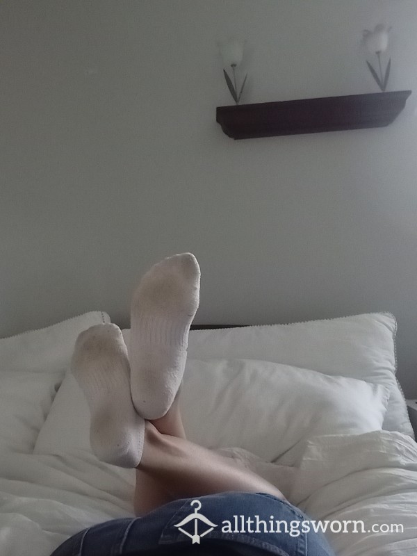 Sweaty White Reebok Ankle Socks