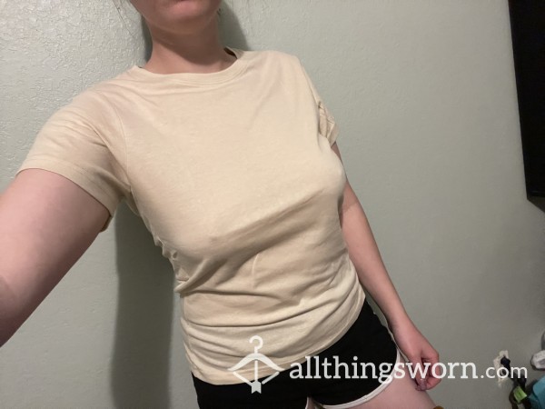 Sweaty Workout Shirt And Booty Shorts