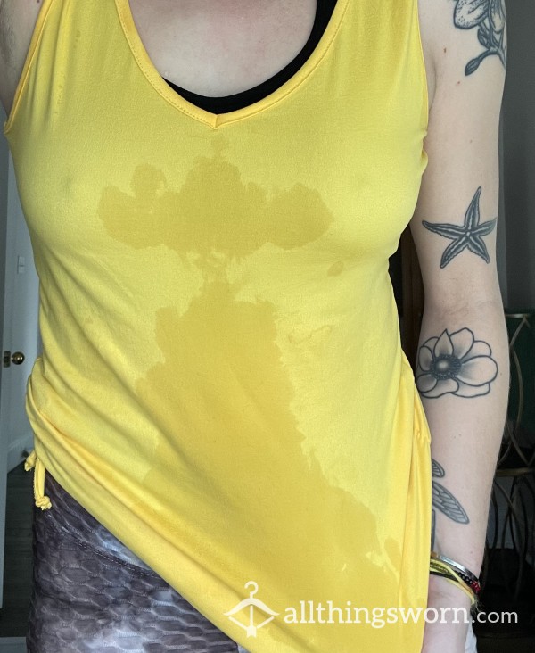 Sweaty, Yellow Workout Shirt