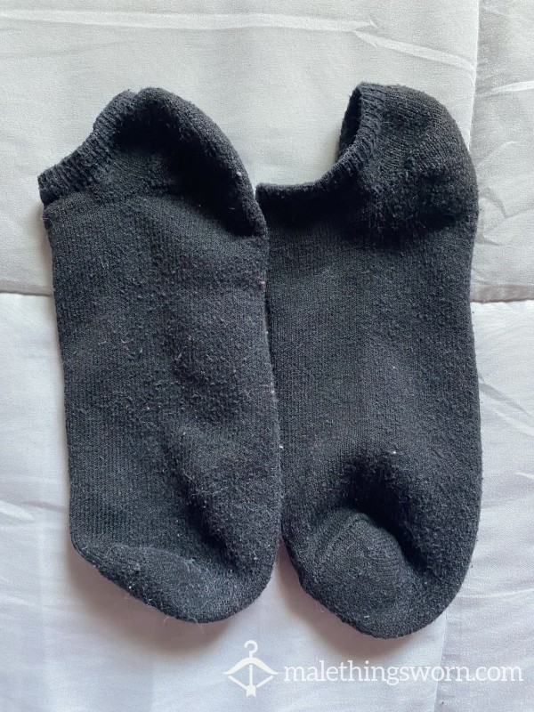 Sweaty/crusty Worn Black Gym Socks