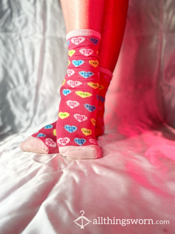 THREADBARE SweetTart Pink Socks, VERY WORN