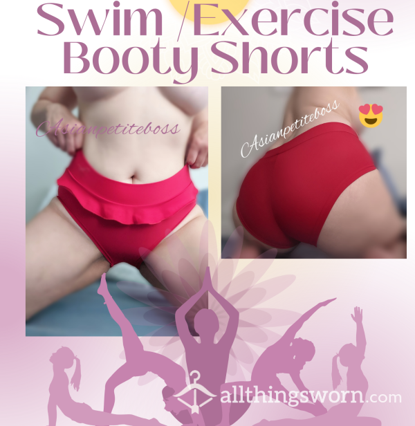 Swim Booty Shorts Full Back Size XS With Ruffles