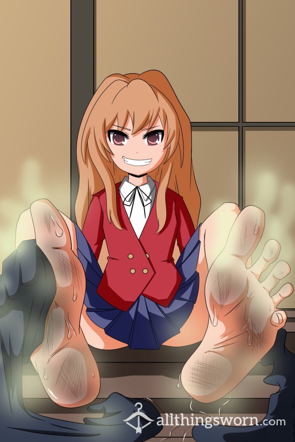 Taiga's Black Smelly Thigh Highs (Anime Smell Fetish Stockings)