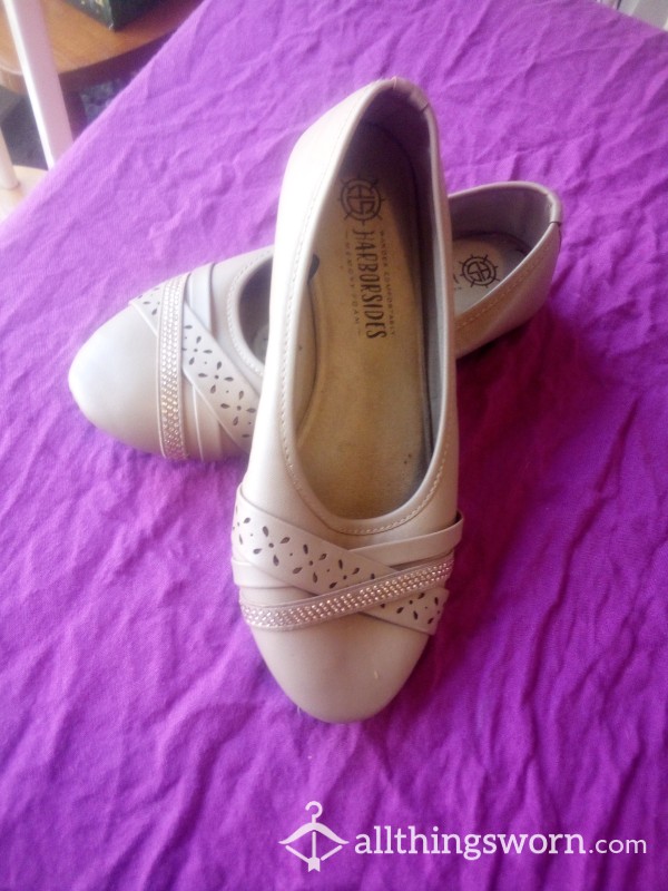 Tan And Gold Ballet Flat Size 7