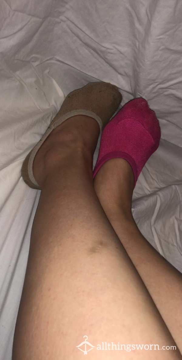 Tan And Pink Socks