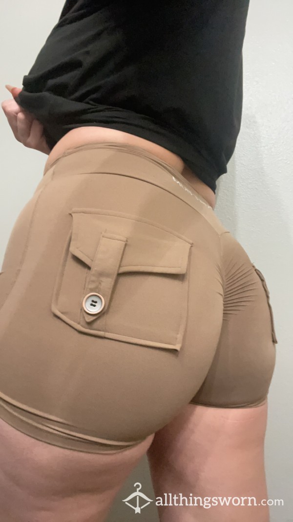 Tan Butt Scrunch Shorts