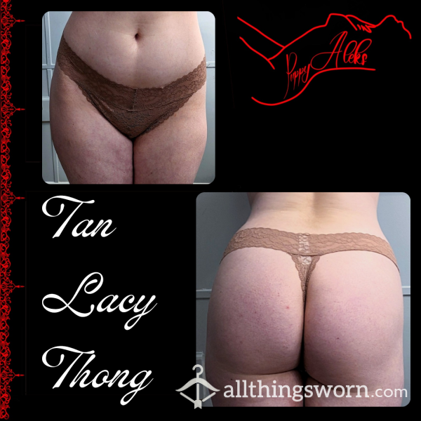 Tan Lacy Thong