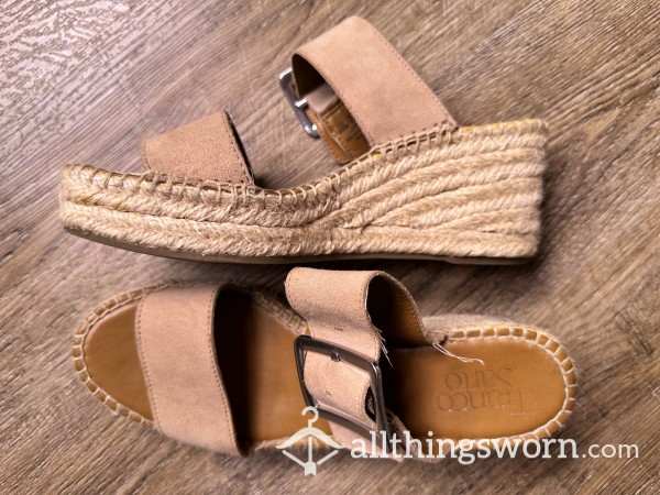 Tan Suede Wedge Espadrilles | Size 7.5