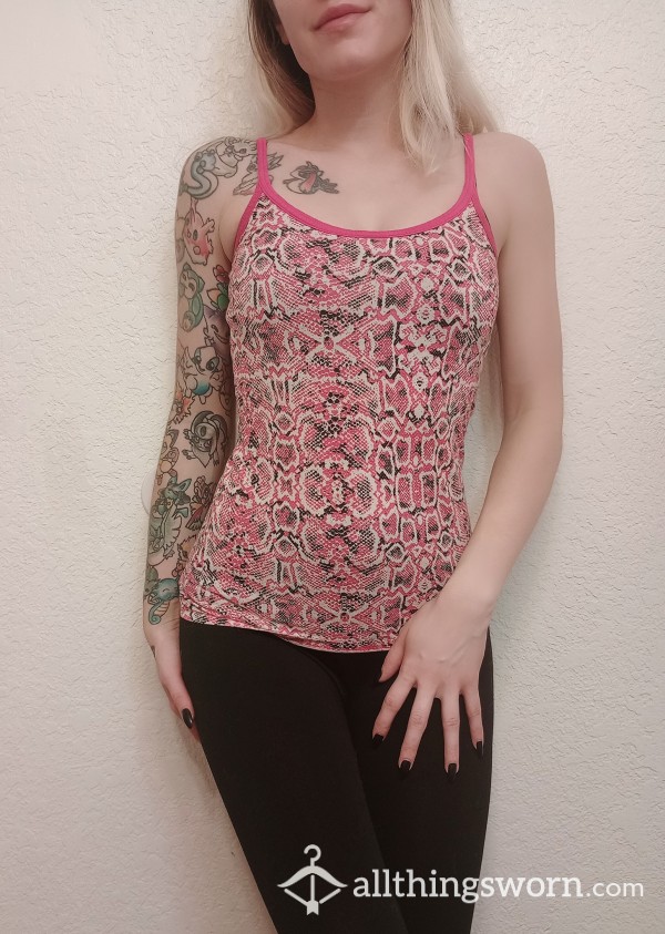 Tank Top With Pink, Black And White Pattern