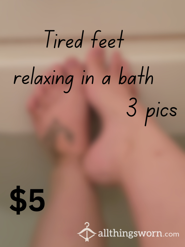 Tatted Size 12 Tired Feet Relaxing In A Bath -3 Pics