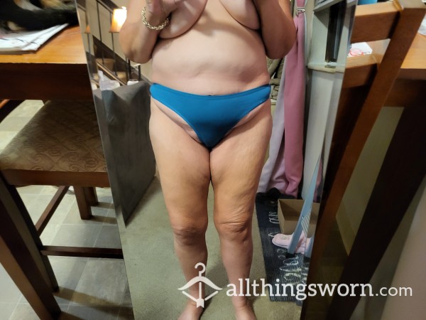 Teal Blue Cotton Thong Will Be Worn For 3 Days Without Showering