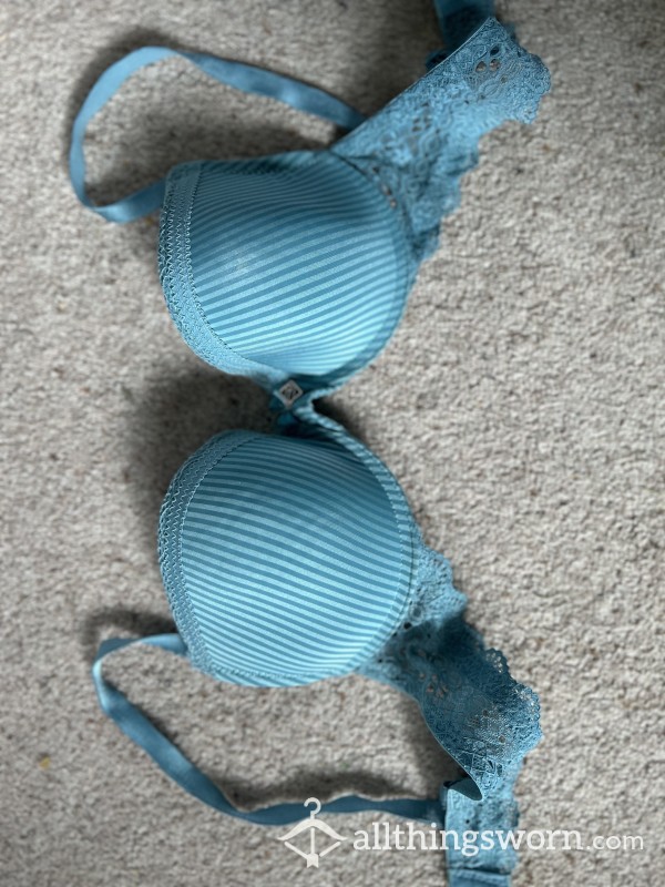 Teal Bra With Lace Detail