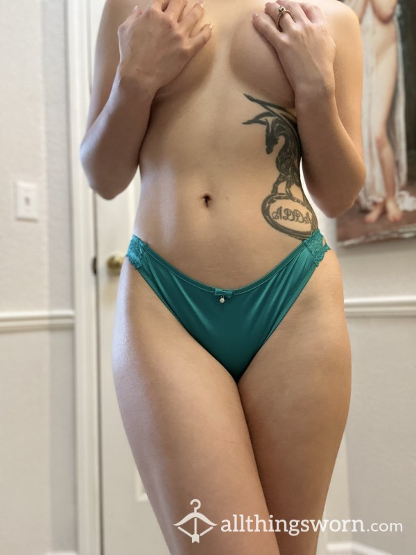Teal Green Silky & Lace