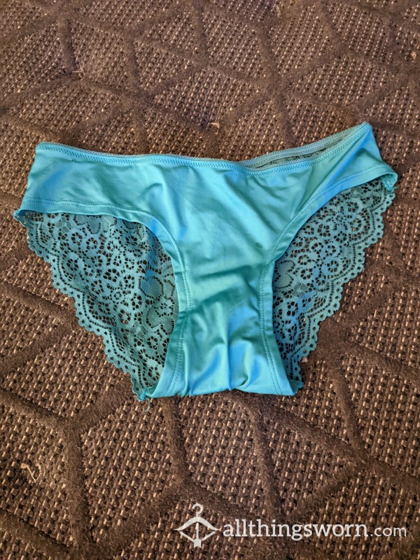 Teal Lace Full Back Panty