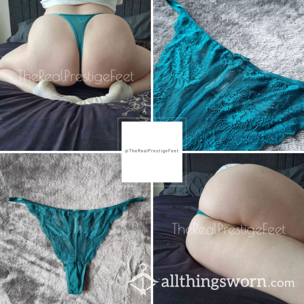 Teal Lace Thong | Size 16 | Standard Wear 48hrs | Includes Pics | See Listing Photos For More Info - From £16.00