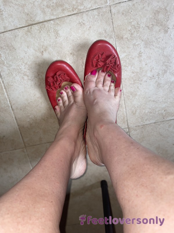 Red Flats Flat Shoes Worn In Smelly
