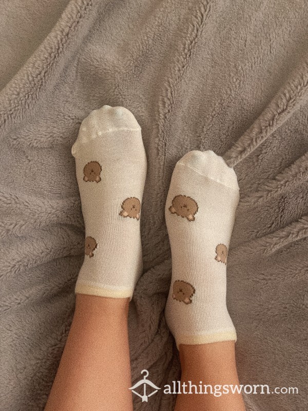 Teddy Bear 🧸 Ankle Socks Worn By An Asian Goddess