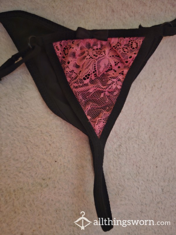 The Classic G String In Hot Pink Lace
