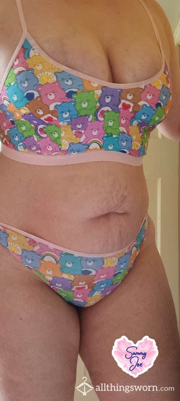 The Cutest Carebear Thong And Bralette Set
