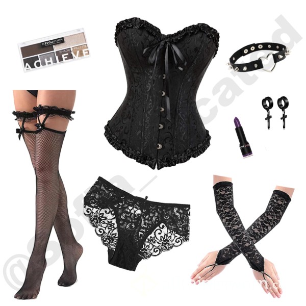 “The Goth Sissy Kit”: Includes Corset, Panties, Stockings, Accessories And Makeup