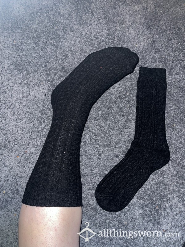 Thick Black Boots Socks