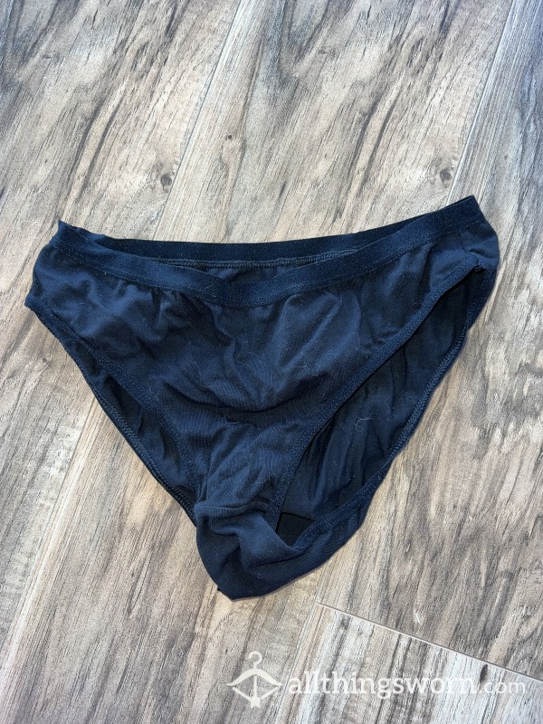 Thick Black Cotton Full Brief Panties