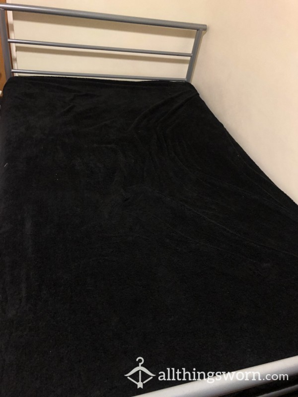 Thick Black Fluffy Well Used Double Bottom Sheet From My Bed 🖤