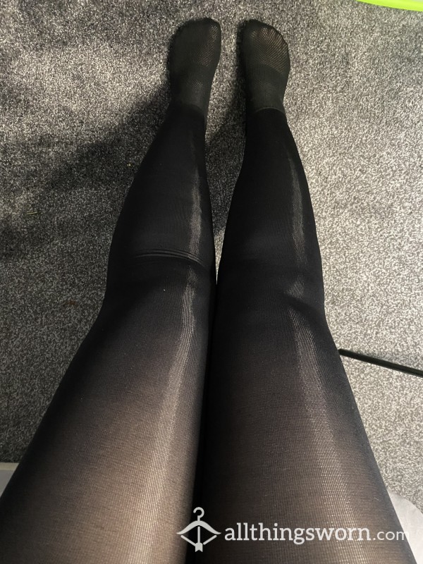 🖤 Thick Black Tights With Joint In Socks 🖤