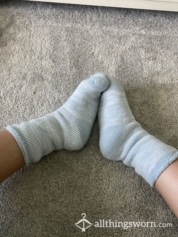 THICK Blue Fuzzy Socks
