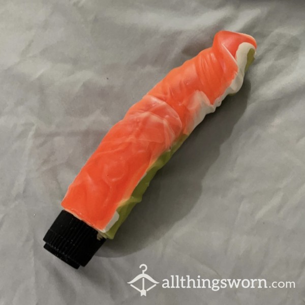 THICK Heavily Used Silicone Dildo Vibrator (buy My Used Toy To Help Fund A New One)