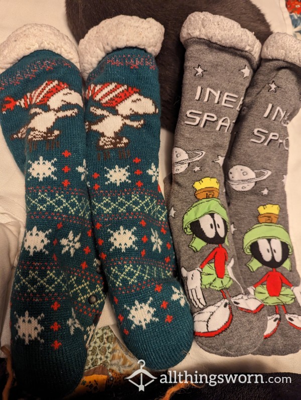 Thick Marvin The Martian And Snoopy Socks