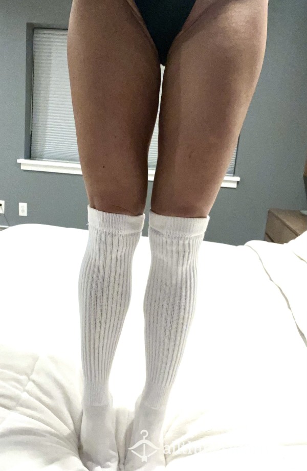 Thick White Scrunch Socks