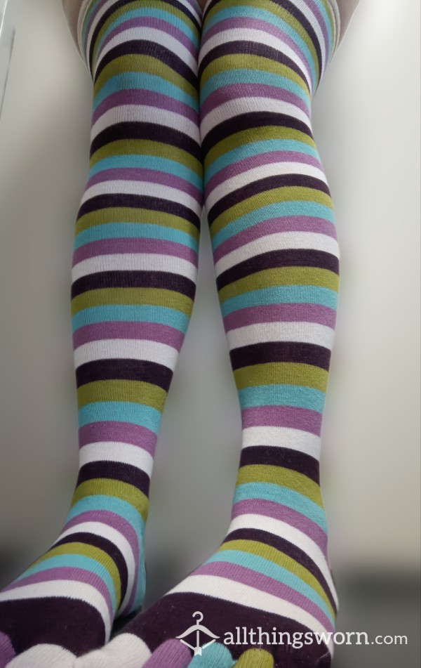 Thigh High Colourful Toe Socks 😘