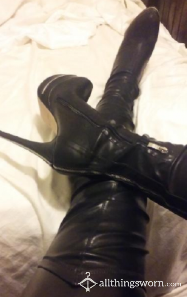 Thigh High Faux Leather Boots And Leggings (BUNDLE)