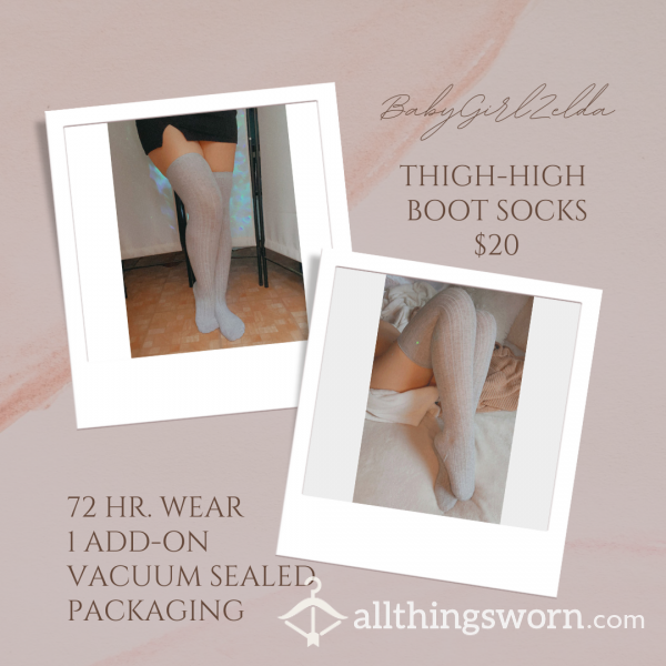 Thigh-High Soft Boot Socks | Includes FREE Toe Nail Set