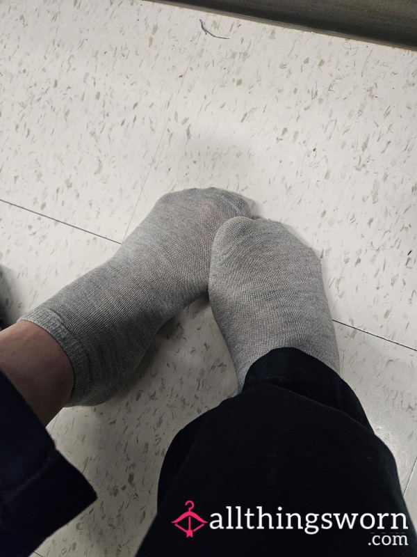 Thin Grey Socks- Well Worn