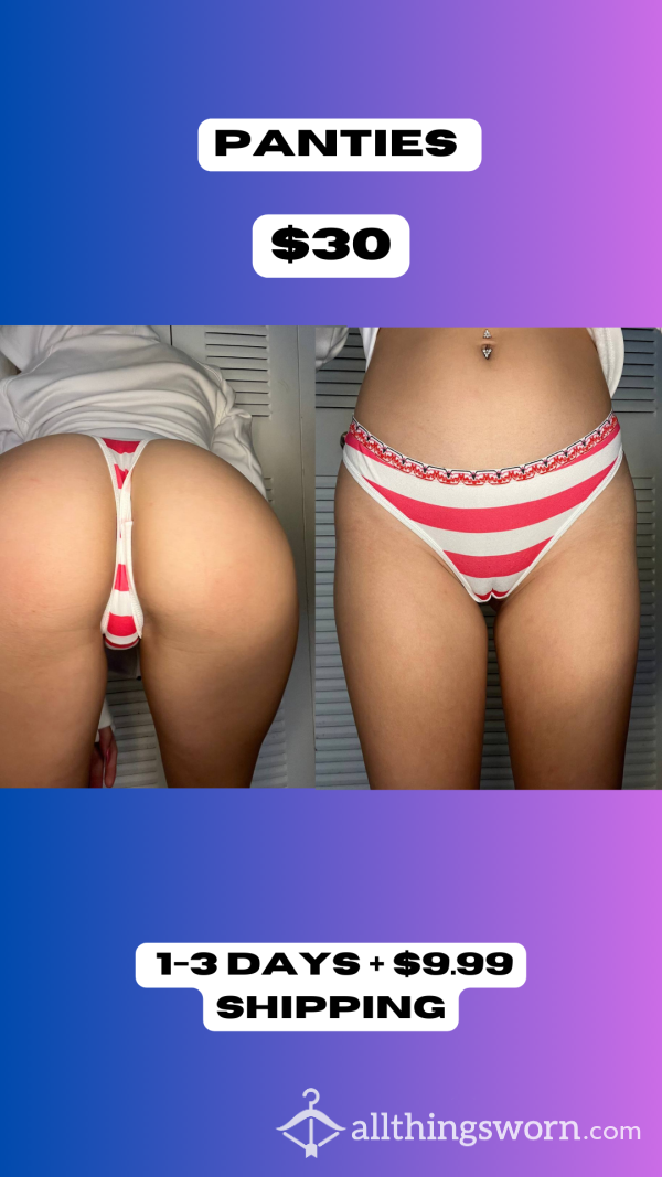 Thongs (worn) Pink Striped