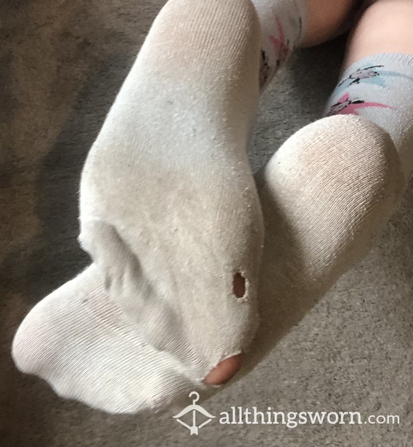 Threadbare And Holey Ankle Socks
