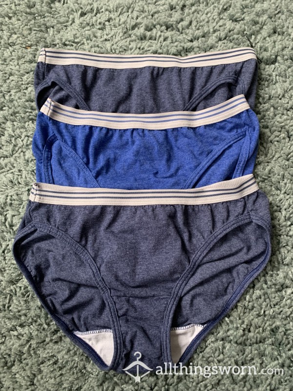 Three Blue Bikini Panties