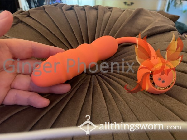 THRUSTING Vibe!  Orange Easy-to-Use Thrusting Dildo!  Waterproof, Lovingly Used, Promptly Vacuum Sealed And Shipped Immediately ;) Xx