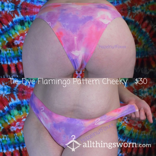 Tie-Dye Flamingo Patterned Silky Soft Poly-blend Panty