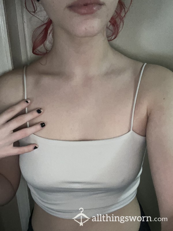 Tight Cropped White Tank Top