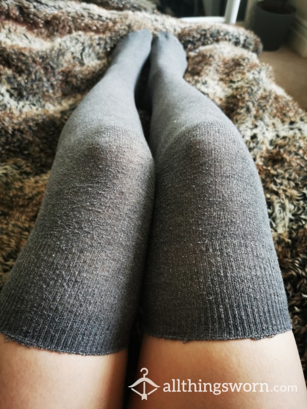 Thigh High Grey Socks