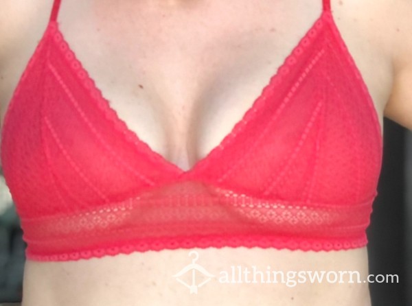 Tight Lacy Hot Pink Bra From College, Worn For Up To Two Weeks