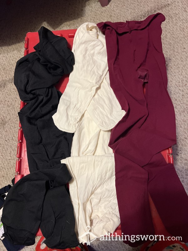 Tights Pick Your Pair Comes With Seven Day, Wear Black, White, Burgundy, Brown,